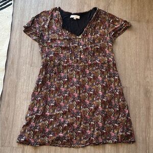 Loft Floral Short Sleeve Dress